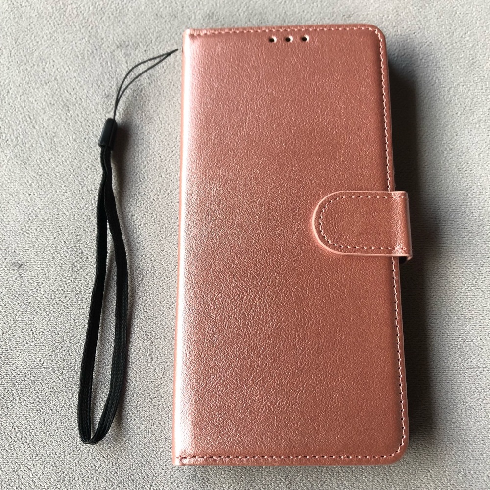 Samsung A21 ~ Wallet Case with Detachable Strap ~ Rose Gold ~ Brand New!